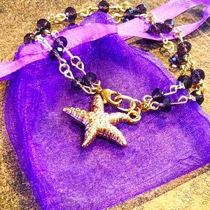 Violet Crystal Starfish Bracelet